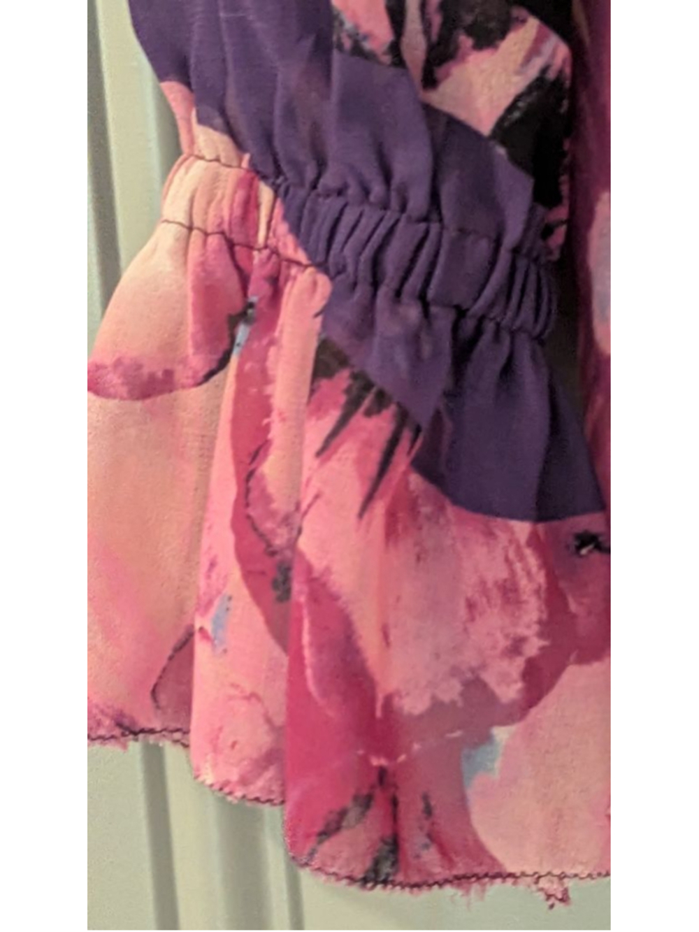Women's WHBM Pink Purple Floral Blouse XXS - Picture 5 of 8